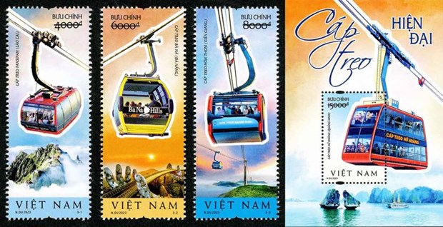 Une nouvelle collection de timbres presente des telepheriques vietnamiens hinh anh 1