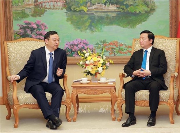 Le vice-PM Tran Hong Ha recoit des dirigeants de groupes chinois et japonais hinh anh 1