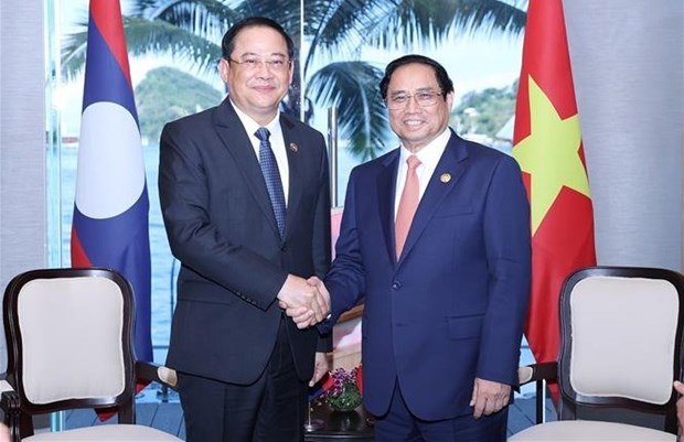 Le Premier ministre Pham Minh Chinh rencontre son homologue lao Sonexay Siphandone hinh anh 1