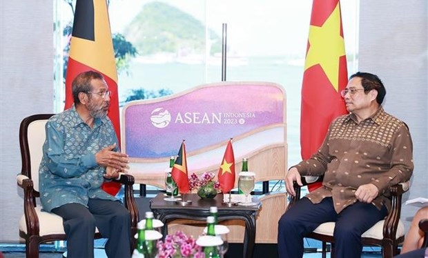 Sommet de l'ASEAN : Rencontre entre le Premier ministre vietnamien et son homologue du Timor Leste hinh anh 1