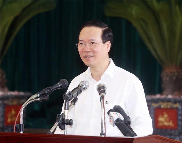 Le president Vo Van Thuong visite Xuan Kien, nouvelle commune neo-rurale de Nam Dinh hinh anh 1