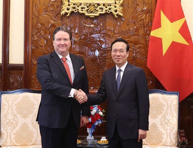Le president Vo Van Thuong recoit l'ambassadeur des Etats-Unis au Vietnam hinh anh 1