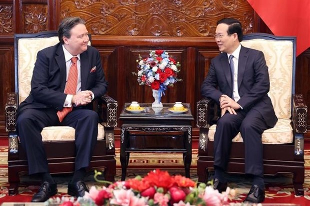 Le president Vo Van Thuong recoit l'ambassadeur des Etats-Unis au Vietnam hinh anh 2