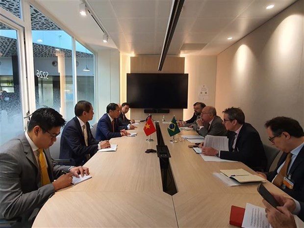 Le ministre vietnamien des AE rencontre des responsables du Bresil, de la France, de la CE et du Canada a Paris hinh anh 1