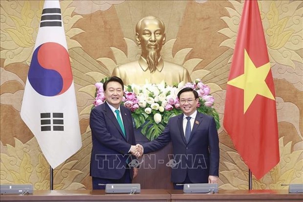 Le president de l'Assemblee nationale rencontre le president sud-coreen hinh anh 1
