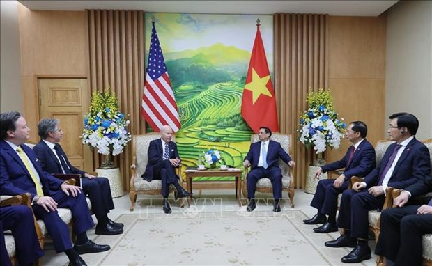 Le Premier ministre Pham Minh Chinh rencontre le president americain Joe Biden hinh anh 2