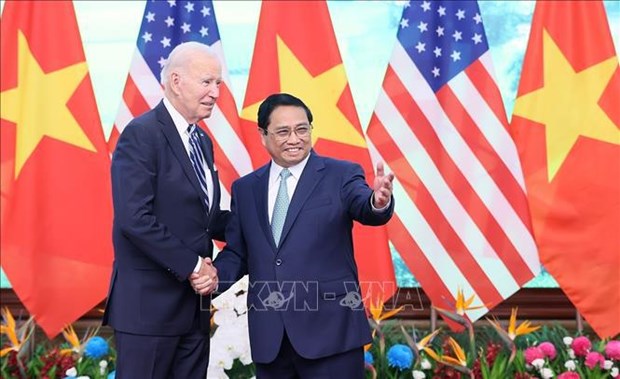 Le Premier ministre Pham Minh Chinh rencontre le president americain Joe Biden hinh anh 1