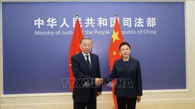 Le ministre de la Securite publique To Lam rencontre des responsables chinois en Chine hinh anh 3