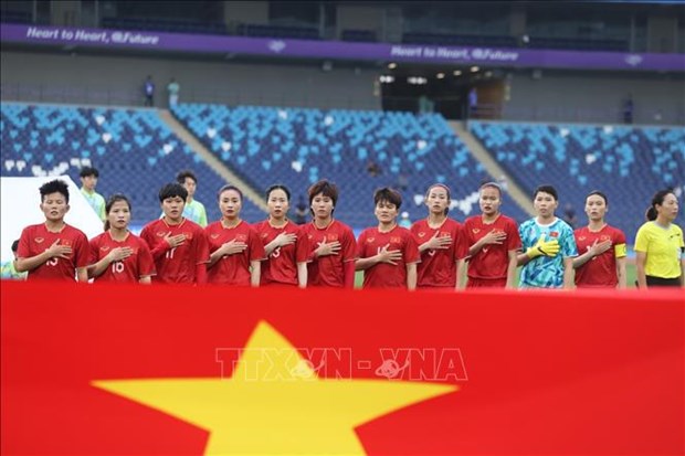 ASIAD 2023 : l'equipe nationale de football feminin du Vietnam fait un bon debut hinh anh 1