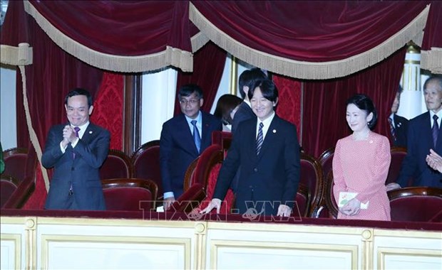 Le prince heritier et la princesse du Japon assistent a la premiere representation de l'opera "Princesse Anio" hinh anh 1