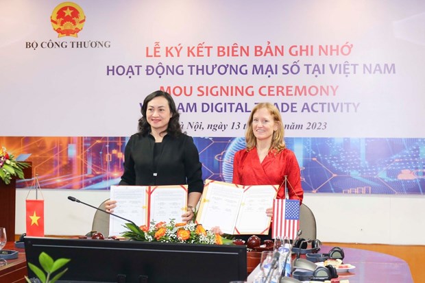 Le Vietnam et les Etats-Unis signent un protocole d'accord sur la cooperation dans les activites commerciales numeriques hinh anh 1