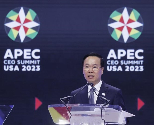 Le president Vo Van Thuong au Sommet des dirigeants d’entreprise de l'APEC 2023 hinh anh 2