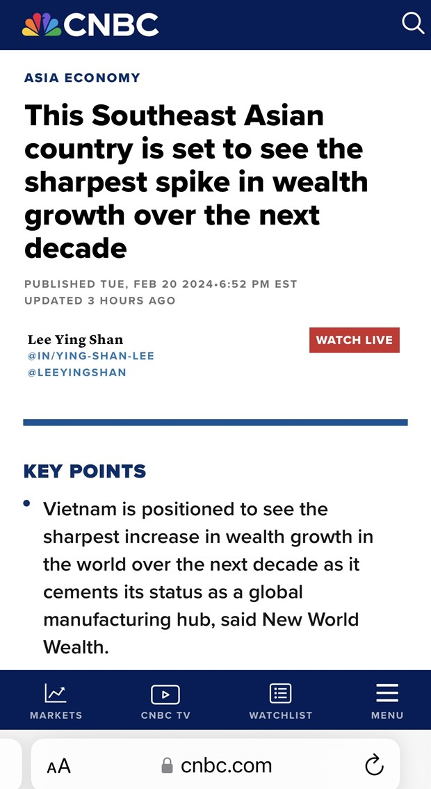 New World Wealth: le niveau de prosperite du Vietnam devrait augmenter de 125% au cours de la prochaine decennie hinh anh 2
