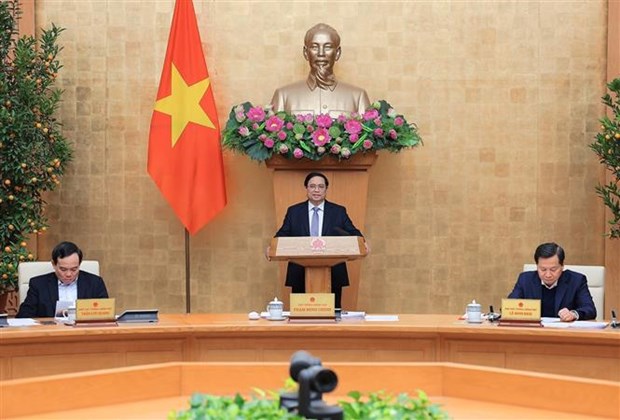 Le PM Pham Minh Chinh preside la reunion gouvernementale en fevrier hinh anh 1