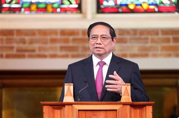 Le PM Pham Minh Chinh prononce un discours politique a l'Universite Victoria de Wellington hinh anh 1