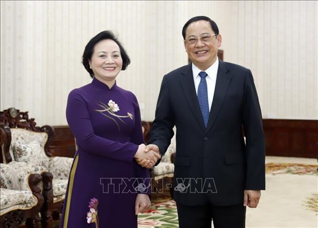 Le Premier ministre lao salue la cooperation entre les ministeres vietnamien et lao de l’Interieur hinh anh 1