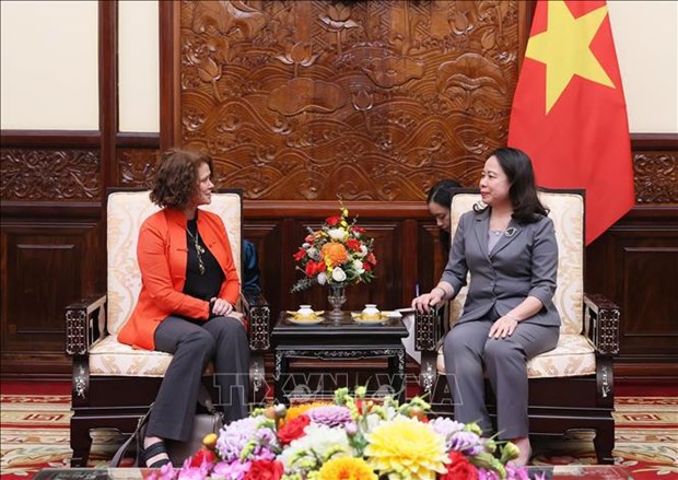 La presidente par interim recoit la directrice nationale de la Banque mondiale au Vietnam hinh anh 1