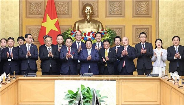 Le PM Pham Minh Chinh recoit une delegation du Comite economique Japon-Vietnam hinh anh 1