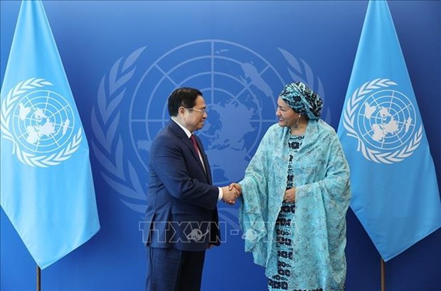 Le Premier ministre Pham Minh Chinh rencontres les dirigeants de l’ONU hinh anh 1