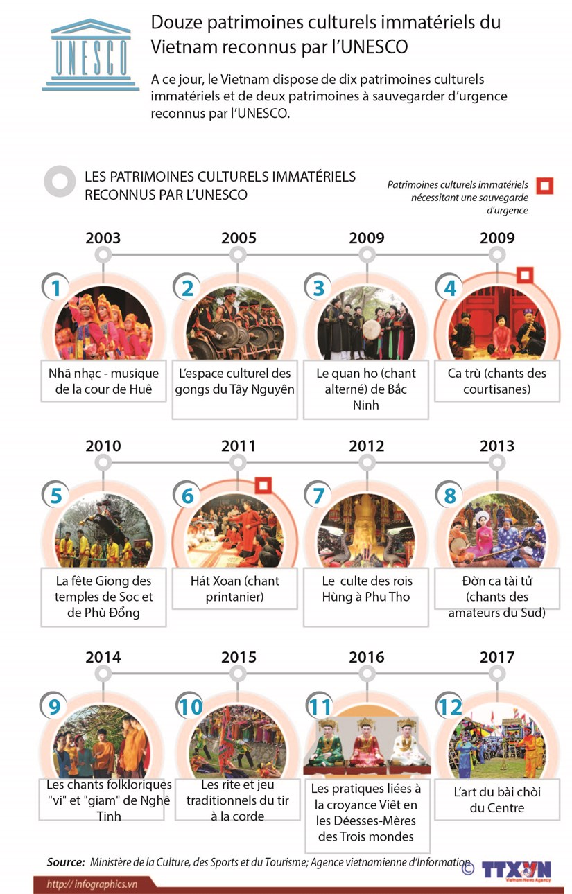 Douze patrimoines culturels immateriels du Vietnam reconnus par l'UNESCO hinh anh 1