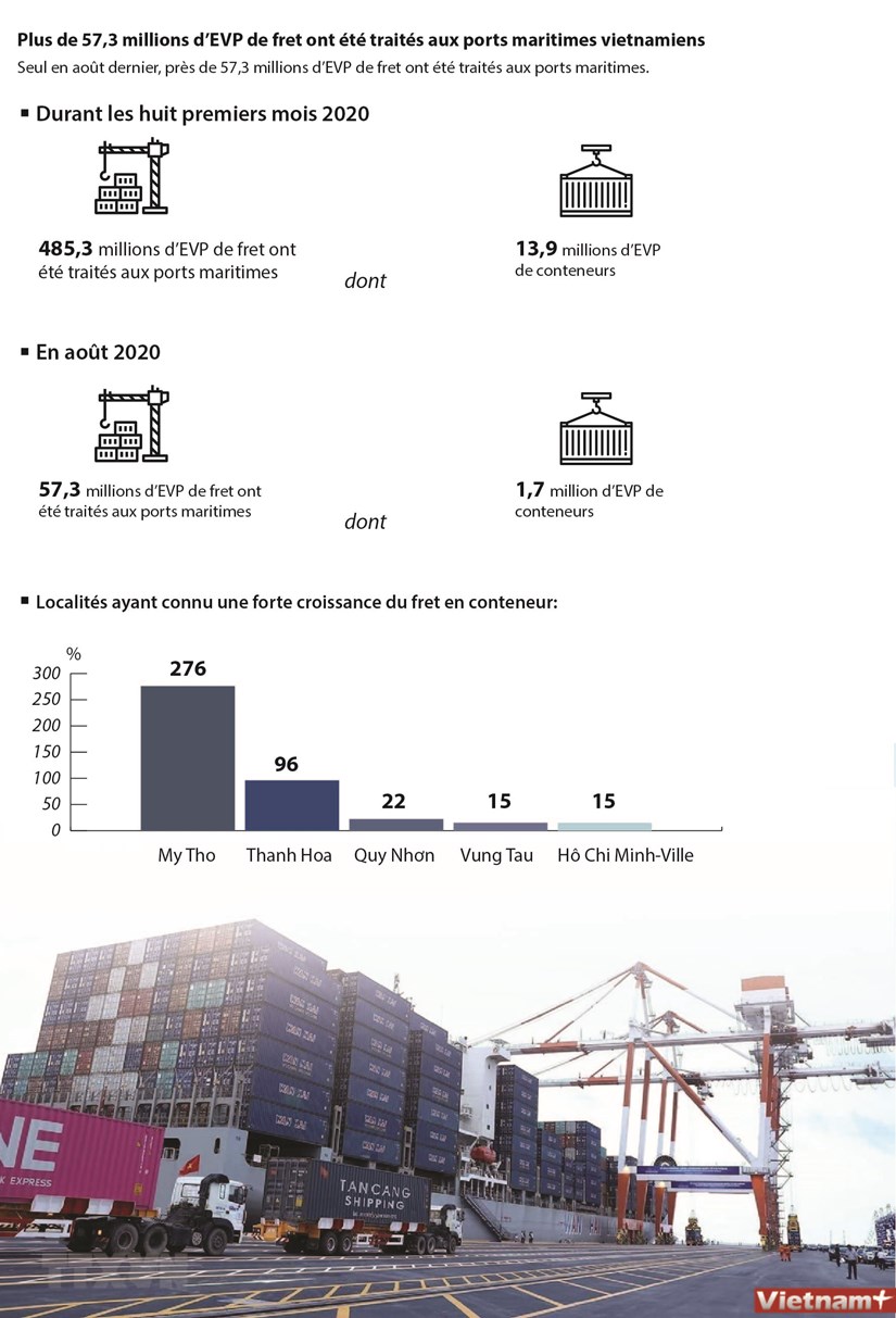 Plus de 57,3 millions d'EVP de fret ont ete traites aux ports maritimes vietnamiens hinh anh 1
